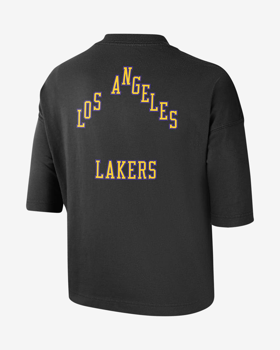 Playera Nike de corte cuadrado de la NBA Courtside para mujer Los Angeles Lakers 2023 24 City Edition. Nike